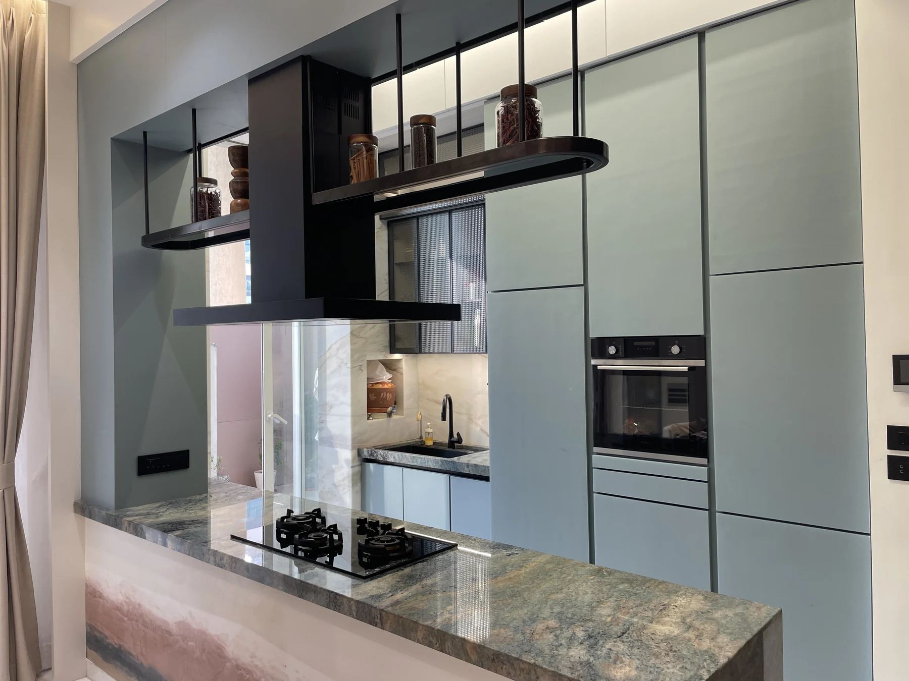 Residential interior at Doshi’s House in Prabhadevi, view one